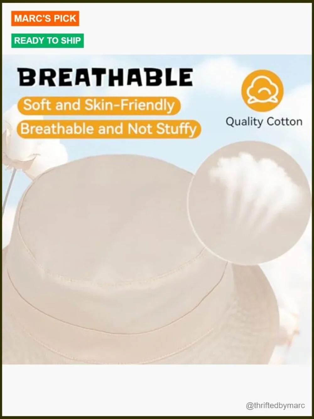 UPF 50+ Baby Sun Hat Wide Brim Bucket Hat Adjustable Chin Strap Cotton Toddler